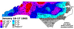 January 16-17 1965 NC Snowmap.png